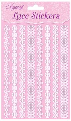 Eleganza Lace Stickers Pattern Selection C White No.01 - Craft